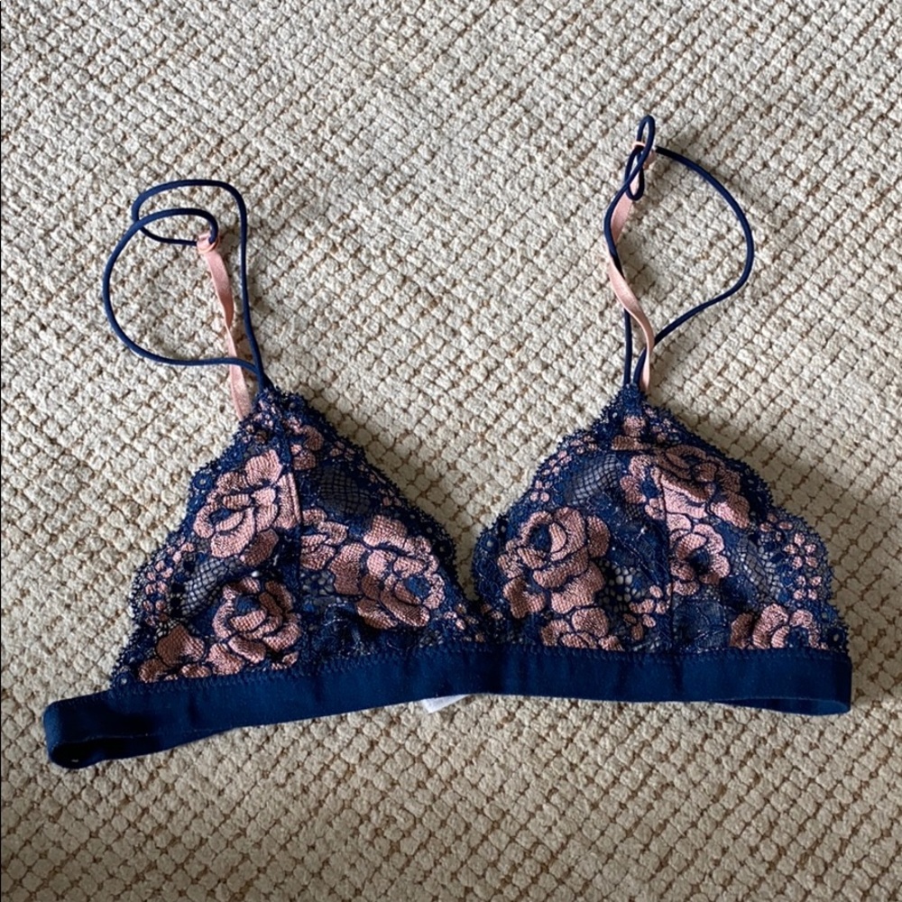 Blue and pink bralette